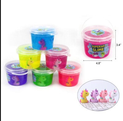 6 Pack Unicom Slime Toy Cake Slime with Cute Slime Birthday  goodie Bag Party