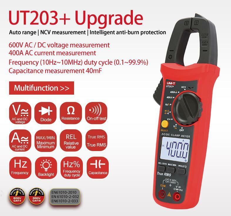 UNIT Digital Clamp Meter UT201+ UT202+ UT203+ UT204+AC DC Current