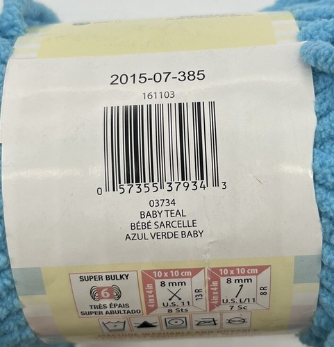 Bernat Baby Blanket Yarn "Baby Teal" 1 Skein #1522
