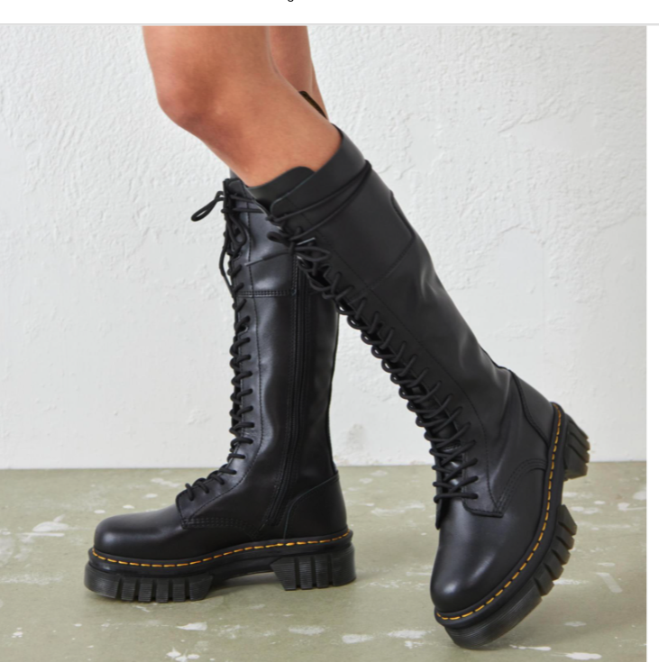 DR. MARTENS AUDRICK LEATHER KNEE HIGH PLATFORM TALL BOOTS DR. MARTENS AUDRICK LEATHER KNEE HIGH PLATFORM TALL BOOTS