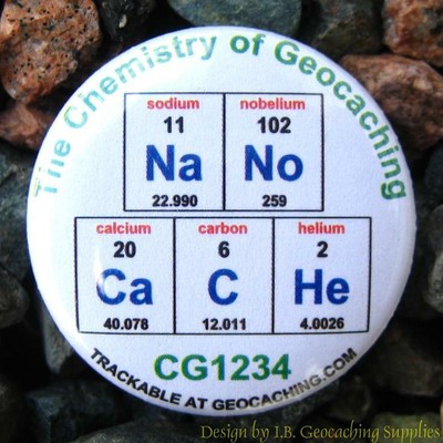Set of 12 Trackable Chemistry of Geocaching Buttons Different Designs
