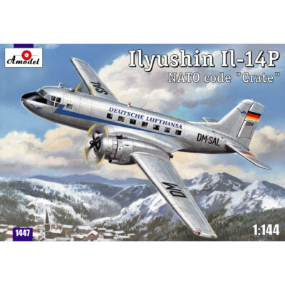 AMODEL 1447 Ilyushin IL-14P DDR Lufthansa DDR civil aircraft Scale Model 1/144