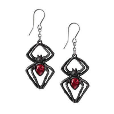 Alchemy Gothic Black Widow Spider Earrings   Local Stock   Gothic