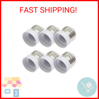 SpiritLED (6-Pack) E26 E27 to E17 Socket Adapter,Standard Medium Screw to Interm