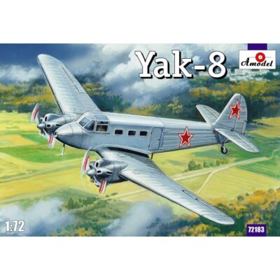 Amodel 72183 Scale model airplane kit 1:72 Yak-8 Soviet passenger aircraft
