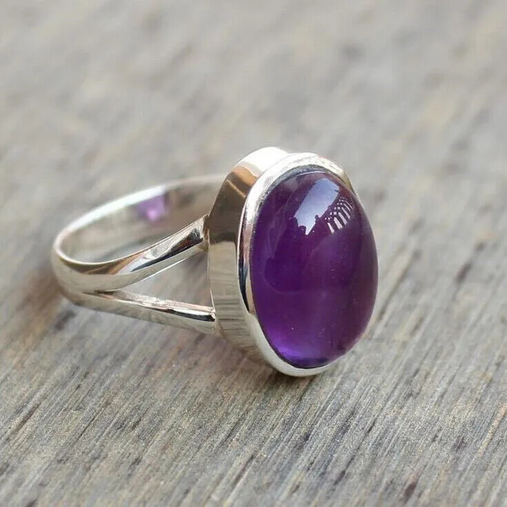 amethystiumアメジスティウム4枚アンビエント・ニューエイジ・チルアウト Wave Collection Three Stone Ring with Amethyst and Green