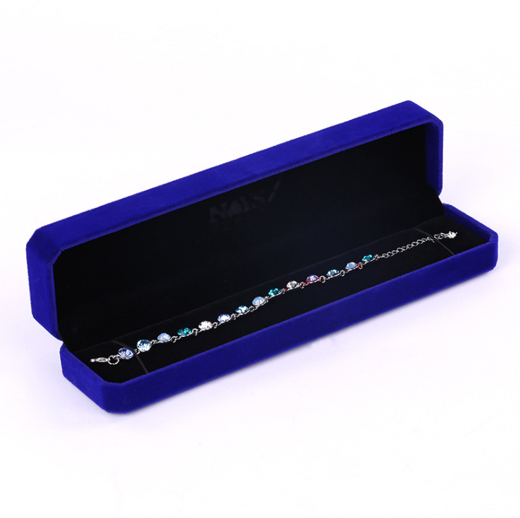 1pc Velvet Long Chain Box Jewelry Bracelet Pendant Necklace Red Gray Purple Gift