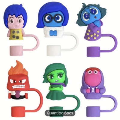 6pcs Inside Out Straw Cover for Stanley Tumbler 0.4in Silicone Covers