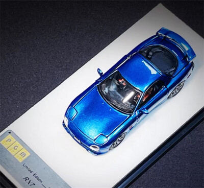 PGM 1:64 FD3S RX7 Metal Blue Diecast Model Car