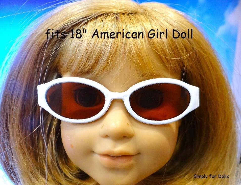 WHITE Acrylic DOLL SUNGLASSES fits 18" American Girl DOLL