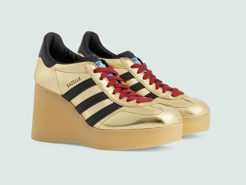 Adidas x Gucci Wmns Wedge Gazelle Metallic gold Size 7 US