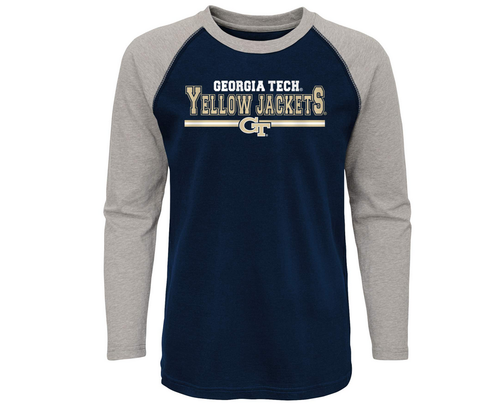 Outerstuff NCAA Youth 8-20 Georgia Tech Желтые куртки Футболка Varsity Block Raglan