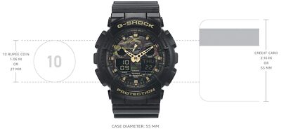 Pre-owned Casio Gshock Mens Automatic Watch Analog-digital Display And Resin Strap Ga100cf
