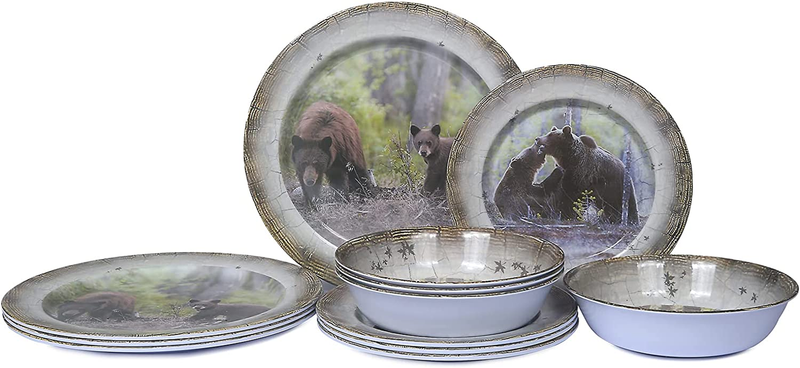 For 4 - Dinner Plates Bowls Set 12 Pcs Durable Bpa Free