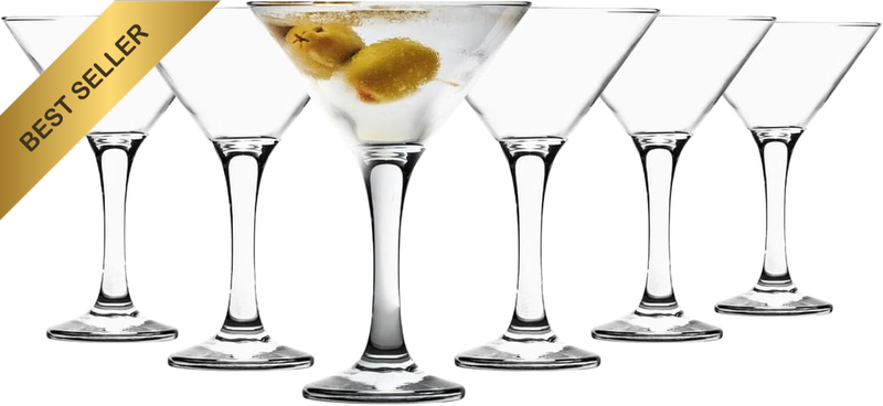Martini Glasses Set of 6 – 175Ml Crystal Clear Cocktail Glasses for Home Bar, Pa