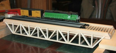 HO handmade (USA)  dbl wide  hardwood trestle bridge 24