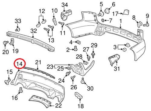 ATSUSHI 売約品 New Genuine Acura MDX Rear Bumper Cover Lower (2010-2013) OE