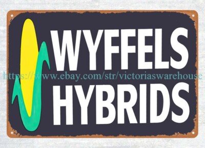 pub shop garage Wyffels Hybrids seed corn farm barn agriculture metal tin sign