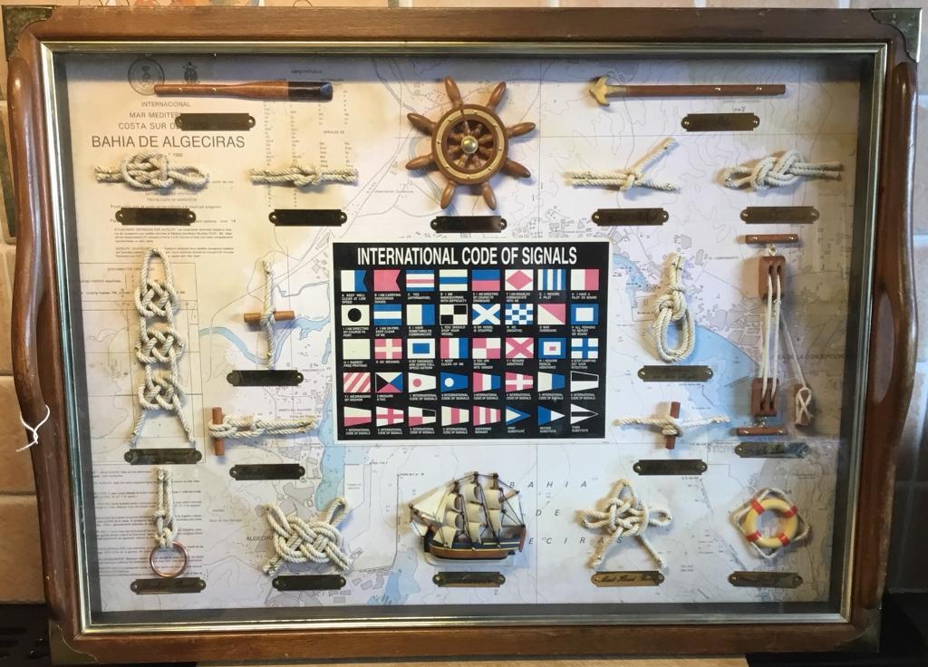 Nautical Knots Wood Framed Display Sailing Boat Ship Picture/Tray in