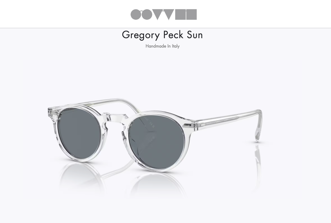 Pre-owned Oliver Peoples Gregory Peck Sun 47mm Crystal/blue Photochromic Msrp$487