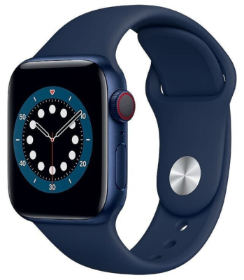 Apple Watch Series 6 44mm A2376 Blue Case Deep Navy Sport Band