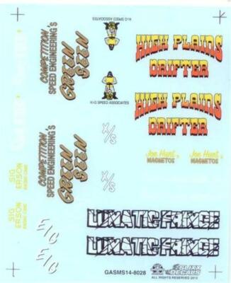 Slixx 8028 Gasser Mini Sheet #14 1/24 1/25 Drag decal