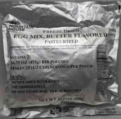 Mountain House Brand  Whole  Egg Mix With Butter Flavoring. MRE  50 SERVINGS