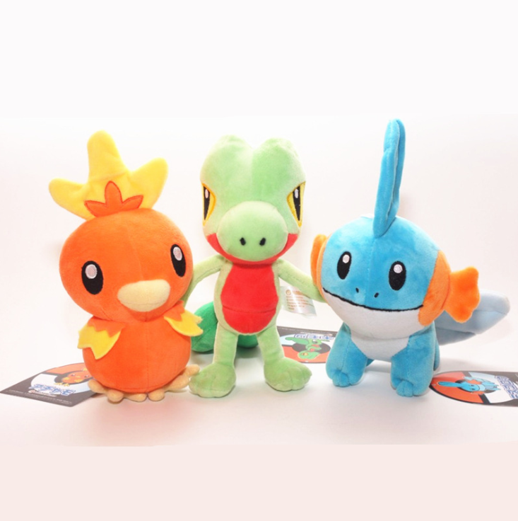 3PCS Pokemon Center Torchic Treecko Mudkip Pokedoll 8/'/' Stuffed Plush Kids Gift