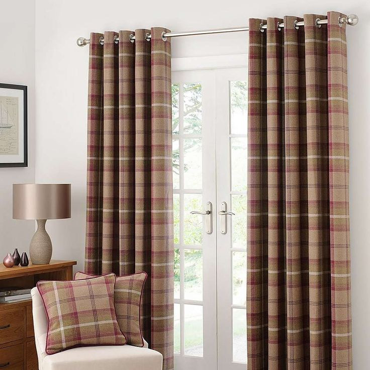 Brand new Dunelm Plum Tartan Curtains | in Cowdenbeath, Fife | Gumtree