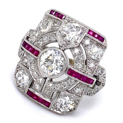 Cubic Zirconia ring 925 Sterling Silver Red & White Women Round ADASTRA JEWELRY