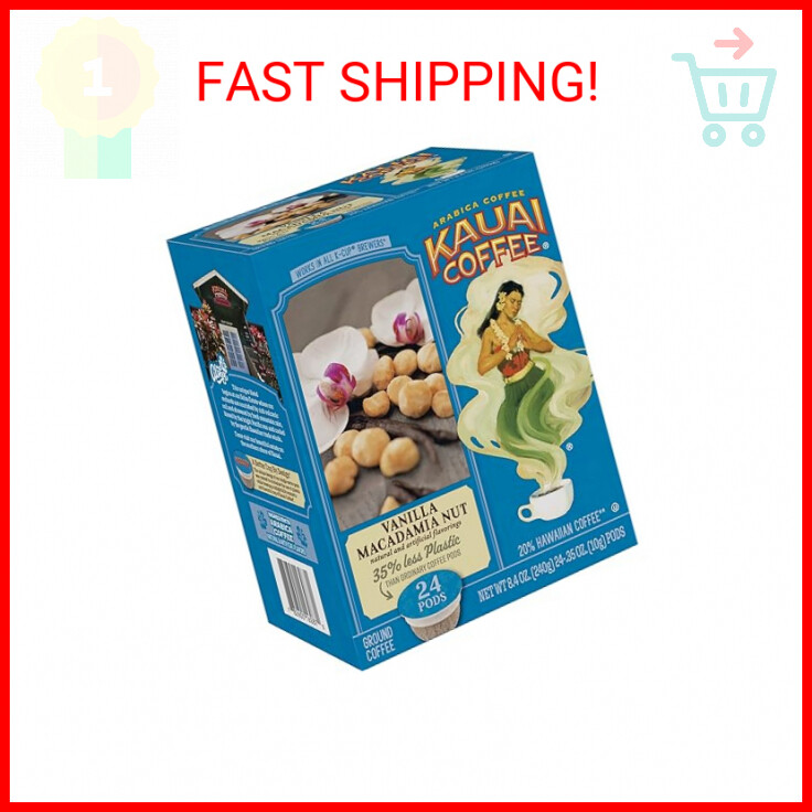 Kauai Coffee Vanilla Macadamia Nut Medium Roast- Compatible 