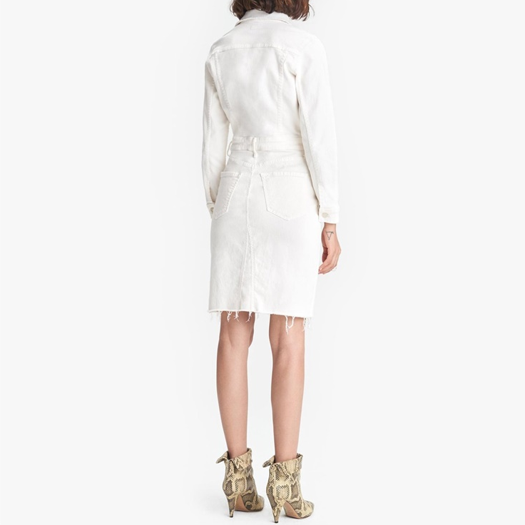 Pre-owned Mother The Cover Up Knee Fray / Cream Puffs In White