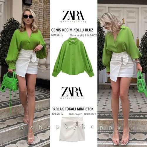 Zara Woman Shiny Buckle Mini Skirt Oyster White 3564/079 | eBay