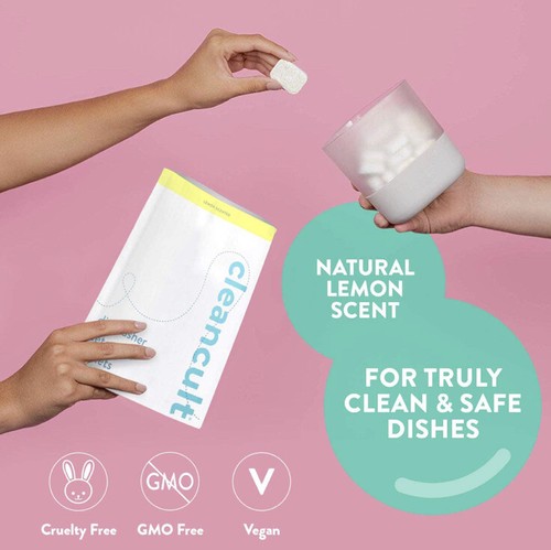 Cleancult Non Toxic Dishwasher 18 Tablets W/ Shatter Resistant Glass Container