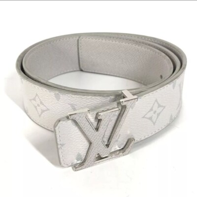 100% Authentic Louis Vuitton Taiga Belt Ceinture Monogram M0158 White LV
