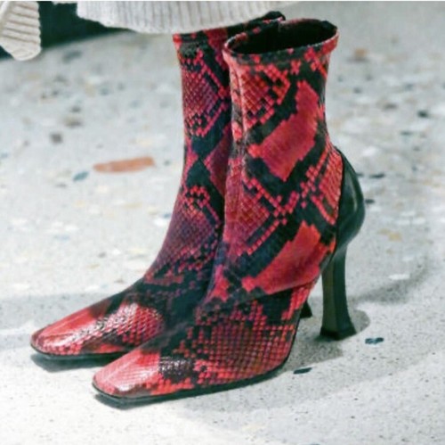 celine レッド　ショートブーツ　old celine フィービー36.5 Celine Red Python Madame Boots 36 Fall 2018 Phoebe Philo | eBay