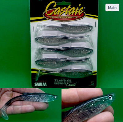 Castaic Jerky J Swims soft plastic Jerkbait / Swimbait Smoke Pepper 5  5 PAC