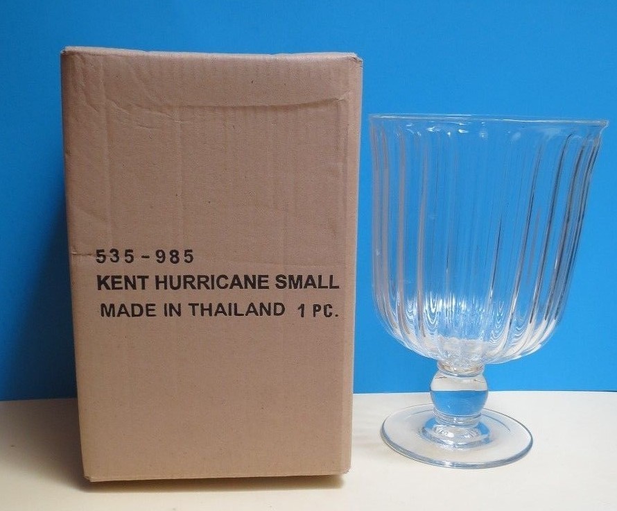 CLASSIC LARGE GLASS HURRICANE CANDLE HOLDER ~ FOOTED 10