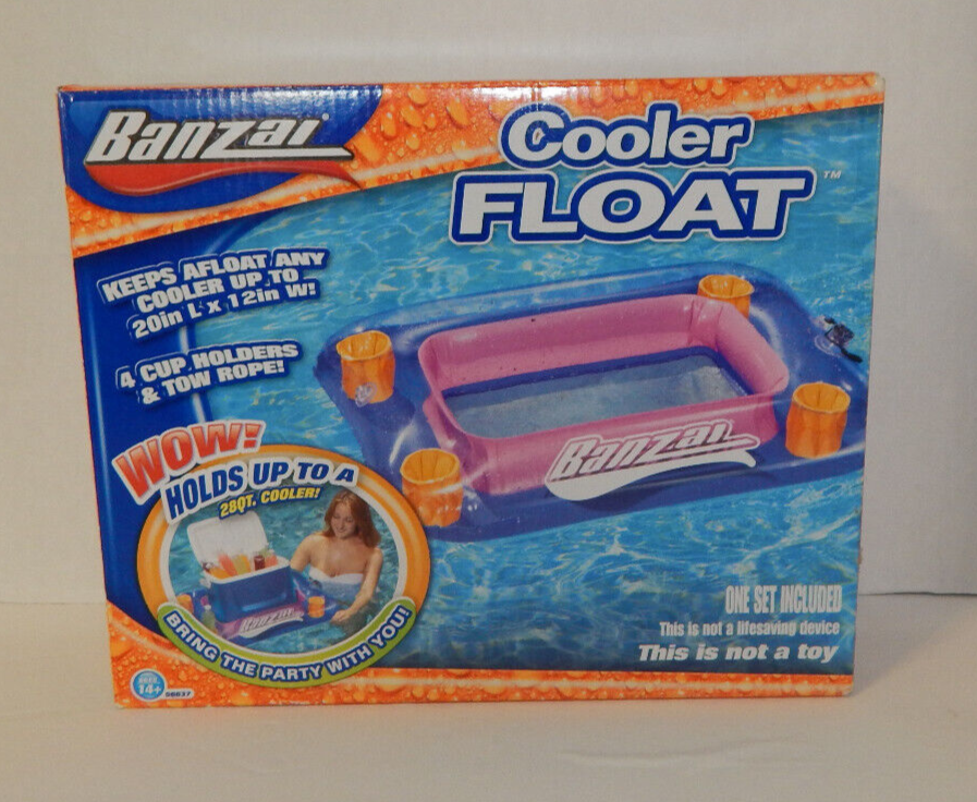 New Banzai Inflatable Cooler Float Drink Holder For Pool Holds...