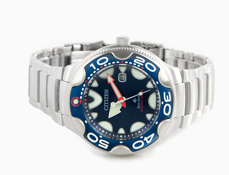 Pre-owned Citizen Bn0231-52l Promaster Blue Dial Orca Dive Watch Stainless Steel Bracelet