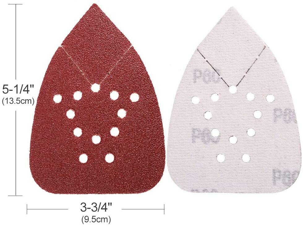 50PCS 60-220 Grit Mouse Sandpaper Sanding Pads for Black+Decker Sander