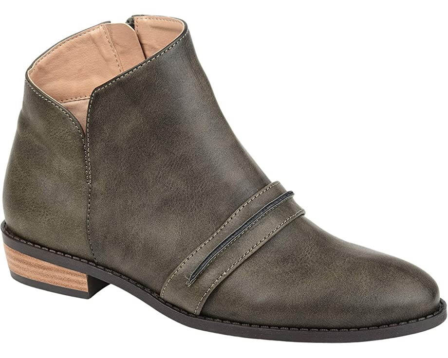 

JOURNEE Collection Серые ботинки Harlow Chelsea с боковой молнией из искусственной кожи 7.5, Серый, Chelsea