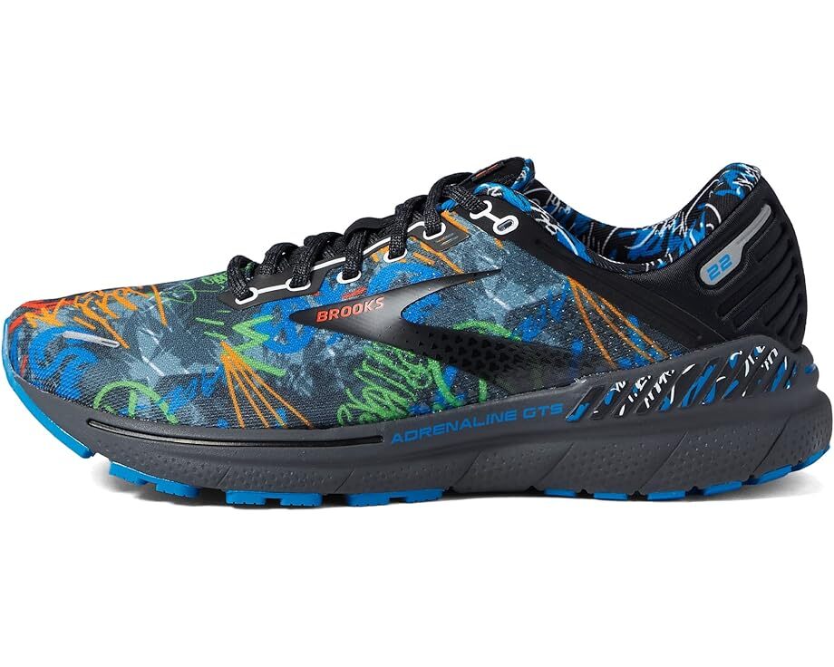 Pre-owned Brooks England Man's Brooks Adrenaline Gts 22 Running Sneaker Black/blue/cherry Tomato Rare