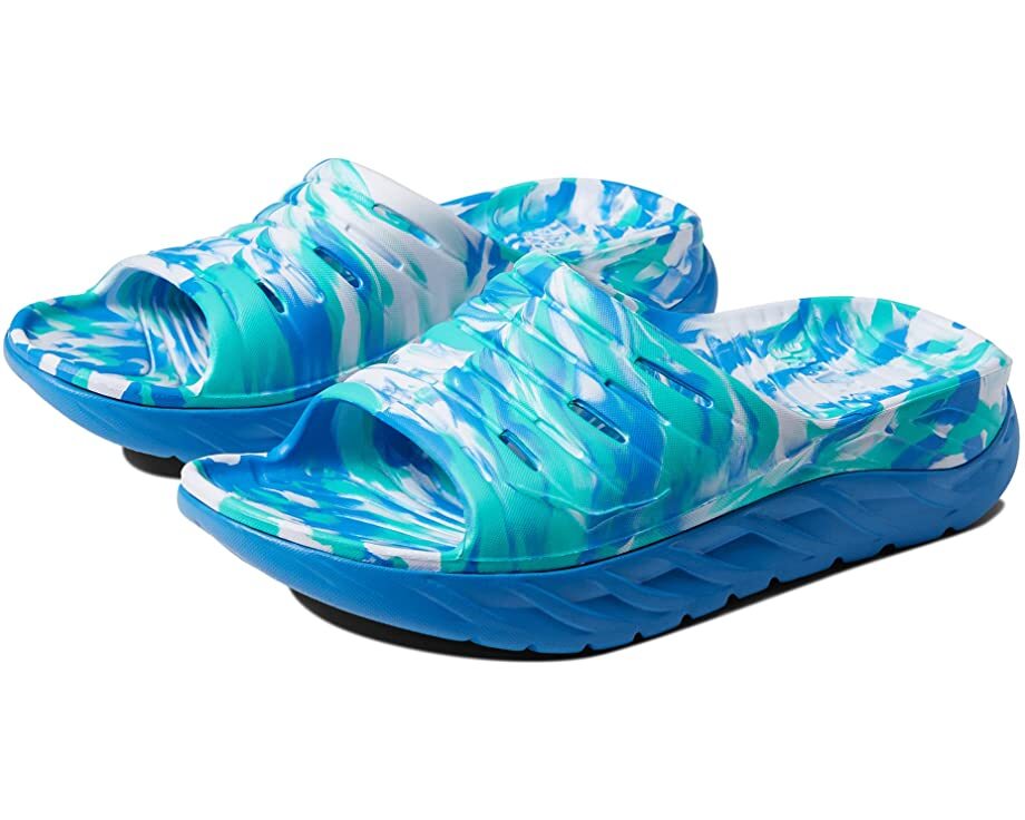 

МУЖСКИЕ сандалии Hoka Ora Recovery с принтом Atlantis/Синий Коралл, Hoka Ora Recovery