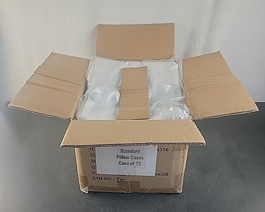 NEW 72/Case WynRest Standard Pillowcase T200 21"x31" White Hotel Quality (6 DZ)