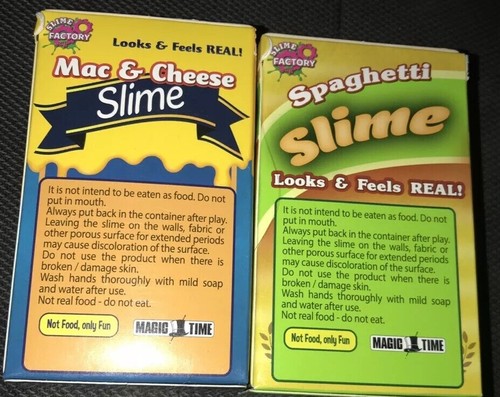 Lot 2 New Slime Factory 1 Mac & Cheese Slime Play Food 1 Spaghetti Meatballs