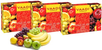 Vaadi Herbals Fruit Splash Soap with Extracts of Orange, Peach, Green Apple F/S