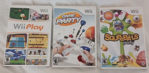 Wii Party Game Bundle. Wii Play, Game Party, and Squeeballs