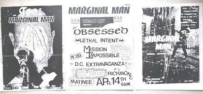 Marginal Man - Show Flier Lot T.S.O.L  The Obsessed Lethal Intent Punk Rock 