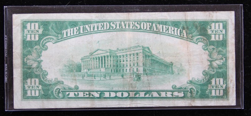 Series 1928  $10 Gold Certificate & 1910 Indian Eagle Coin U.S. Bullion Currency